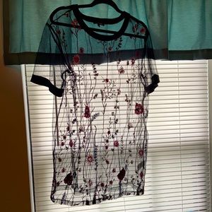 Fun mesh floral tee